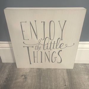 White Distressed Wooden Sign - Enjoy the Little Things